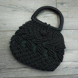 Mini Vintage Weaved Black Handbag